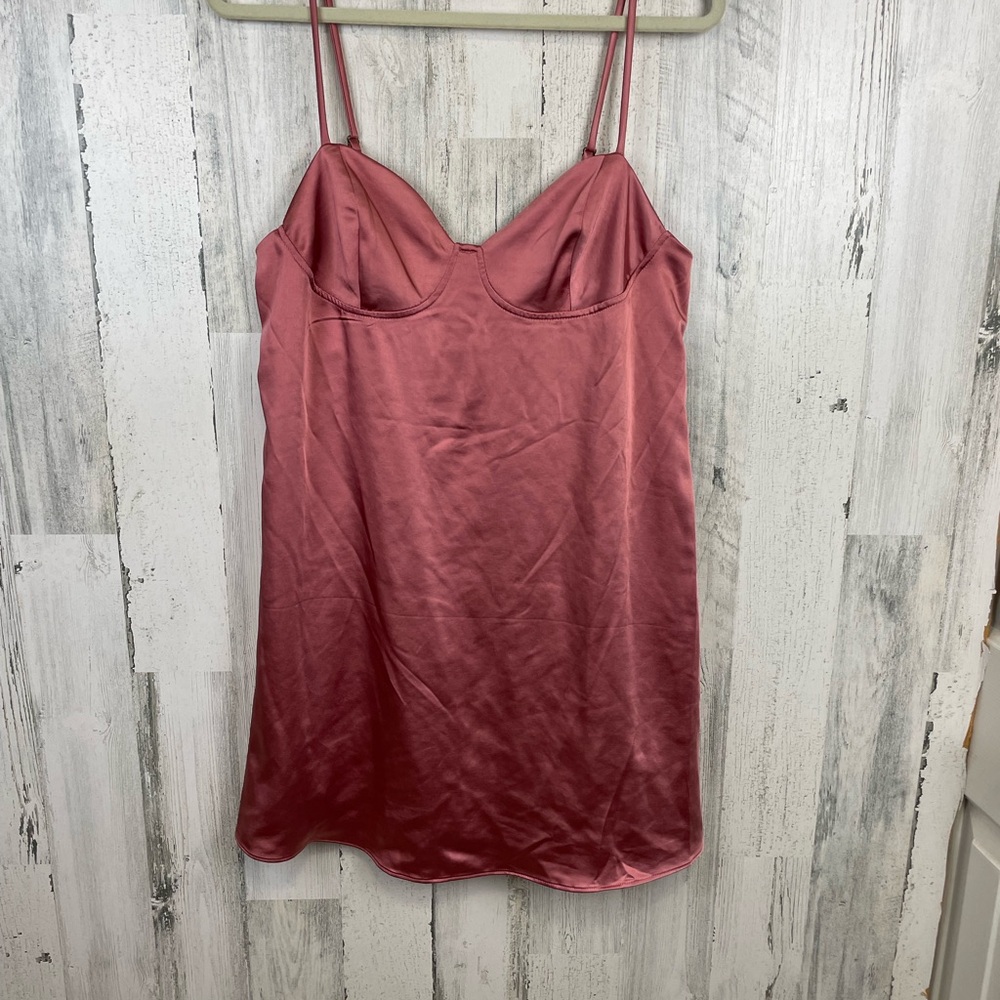 NWT Wild Fable Women's Fully Lined Satin Slip Y2K Dress Pink Size L $30